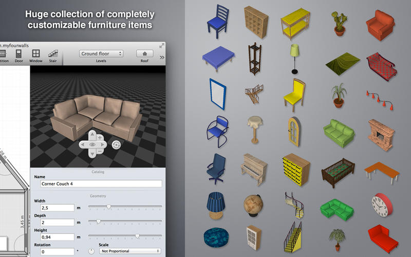 室内设计软件MyFourWalls for Mac