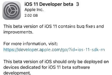 iOS11 Beta3系统固件安装包