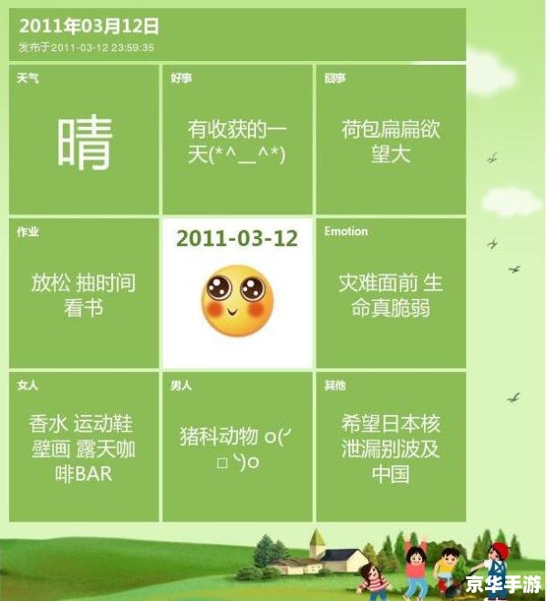 九宫格日记 标题：