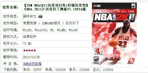 nba2k11补丁 NBA 2K11补丁——提升游戏体验的必备之物