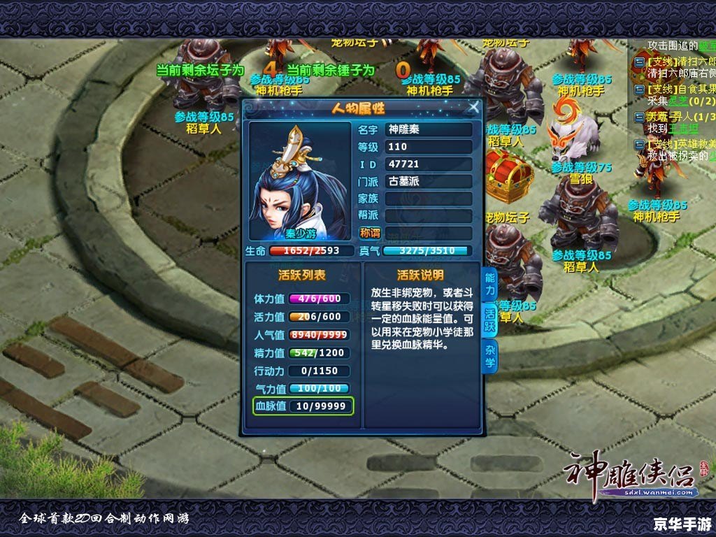神雕侠侣宠物系统深度解析