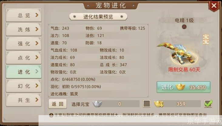 问道宠物进化全解析