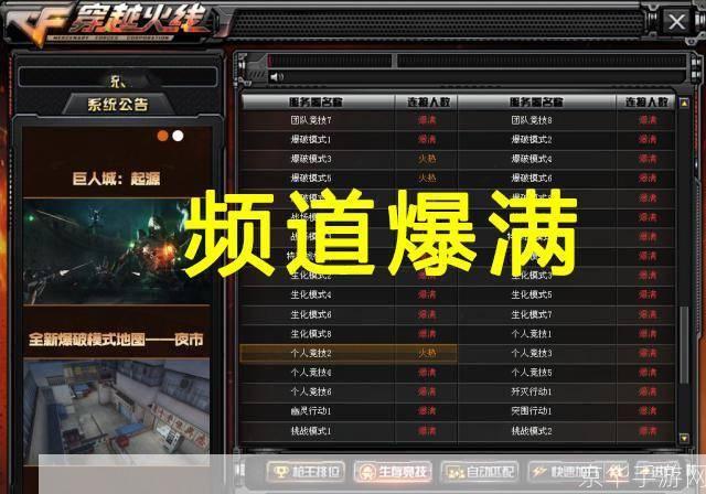 穿越火线服务器人数爆满，应对策略与游戏内体验探讨