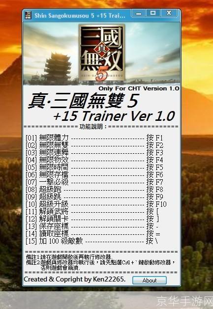 真三国无双5修改器:真三国无双5修改器探秘：游戏增强与玩家创意的碰撞