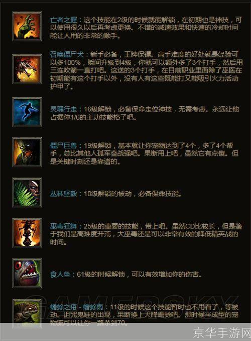 暗黑3巫医加点攻略：掌握技能，独步地狱