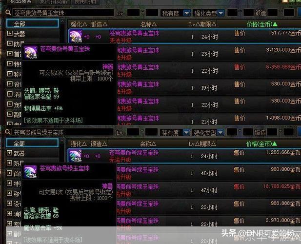 dnf物理暴击宝珠有哪些:DNF物理暴击宝珠全解析