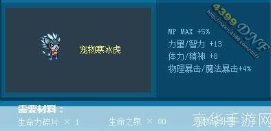 dnf迷你寒冰虎:DNF迷你寒冰虎：冰雪中的战斗伙伴