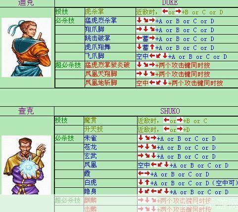 双截龙格斗游戏操作指南
