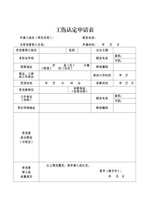 详解工伤认定申请表的使用方法