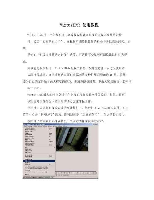 virtualdub怎么用: VirtualDub使用指南：从入门到精通