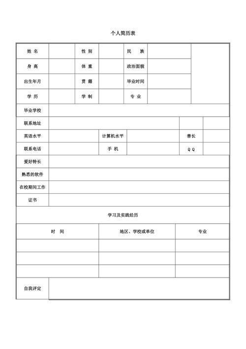 空白简历表怎么用: 空白简历表的使用方法